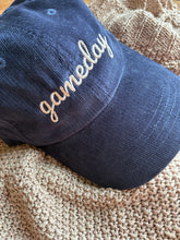 Load image into Gallery viewer, Navy Gameday Corduroy Hat
