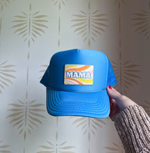 Load image into Gallery viewer, Bright Blue MAMA Retro Foam Trucker Cap
