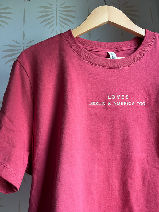 Loves Jesus + America Too T-Shirt