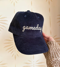 Load image into Gallery viewer, Navy Gameday Corduroy Hat
